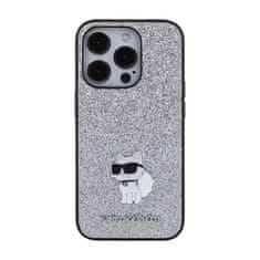 Karl Lagerfeld Karl Lagerfeld Fixed Glitter Choupette Logo Metal Pin - Ohišje za iPhone 15 Pro Max (srebrno)