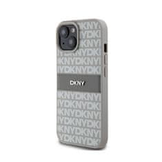 DKNY DKNY Usnjeno enoplastno ohišje s črto in kovinskim logotipom - ohišje za iPhone 15 / 14 / 13 (bež)