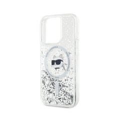 Karl Lagerfeld Karl Lagerfeld Tekoče bleščice Choupette Head MagSafe - ohišje za iPhone 15 Pro Max (prozorno)