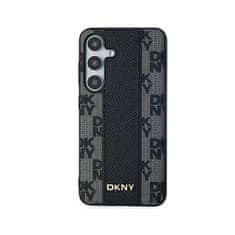 DKNY DKNY Usnjeno ohišje s kvačkanim enobarvnim vzorcem MagSafe - ohišje za Samsung Galaxy S24 (črno)