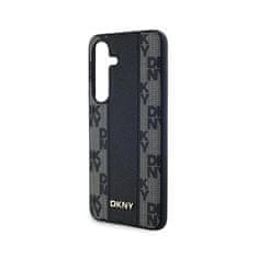 DKNY DKNY Usnjeno ohišje s kvačkanim enobarvnim vzorcem MagSafe - ohišje za Samsung Galaxy S24 (črno)