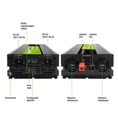 Green Cell Zelena celica - PowerInverter z LCD zaslonom 24V do 230V 3000W/6000W pretvornik napetosti s čistim sinusnim valom