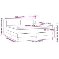 Vidaxl Box spring postelja z vzmetnico krem 180x200 cm blago