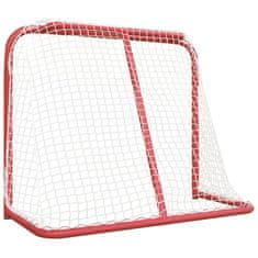 Vidaxl Gol za hokej rdeč in bel 183x71x122 cm poliester