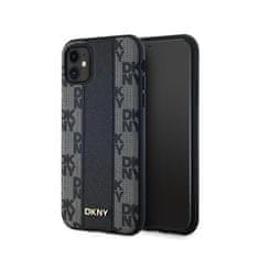 DKNY DKNY Usnjeno ohišje s kvačkanim enobarvnim vzorcem MagSafe - etui za iPhone 11 (črno)