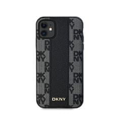 DKNY DKNY Usnjeno ohišje s kvačkanim enobarvnim vzorcem MagSafe - etui za iPhone 11 (črno)