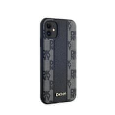 DKNY DKNY Usnjeno ohišje s kvačkanim enobarvnim vzorcem MagSafe - etui za iPhone 11 (črno)