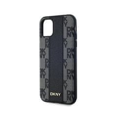 DKNY DKNY Usnjeno ohišje s kvačkanim enobarvnim vzorcem MagSafe - etui za iPhone 11 (črno)