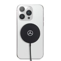 Karl Lagerfeld Veliki srebrni logotip Mercedes - MagSafe 15W induktivni polnilec (črn)