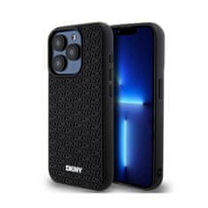 DKNY DKNY 3D gumijast ponavljajoči se vzorec - Ohišje za iPhone 15 Pro (črno)