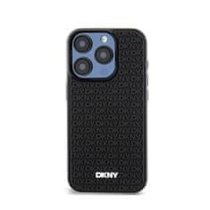 DKNY DKNY 3D gumijast ponavljajoči se vzorec - Ohišje za iPhone 15 Pro (črno)