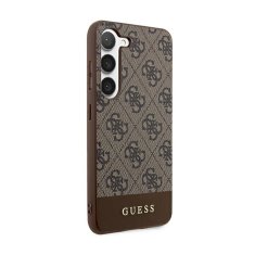 Guess Guess 4G Bottom Stripe Metal Logo Collection - Ohišje za Samsung Galaxy S24+ (rjavo)