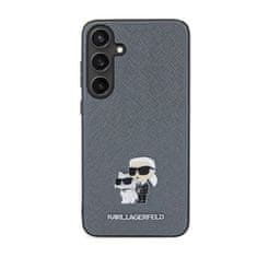 Karl Lagerfeld Karl Lagerfeld Saffiano Karl &amp; Choupette Metal Pin - Ohišje za Samsung Galaxy S24 (sivo)