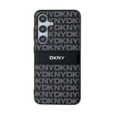 DKNY DKNY Usnjeno enoplastno ohišje s črto in kovinskim logotipom - Ohišje za Samsung Galaxy S24+ (črno)