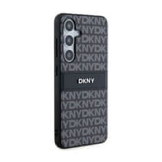 DKNY DKNY Usnjeno enoplastno ohišje s črto in kovinskim logotipom - Ohišje za Samsung Galaxy S24+ (črno)