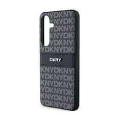 DKNY DKNY Usnjeno enoplastno ohišje s črto in kovinskim logotipom - Ohišje za Samsung Galaxy S24+ (črno)