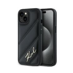 Karl Lagerfeld Karl Lagerfeld Diagonal Quilted Script - Ohišje za iPhone 15 Plus / 14 Plus (črno)