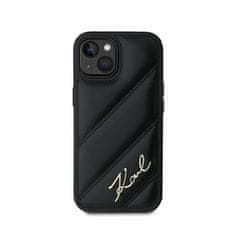 Karl Lagerfeld Karl Lagerfeld Diagonal Quilted Script - Ohišje za iPhone 15 Plus / 14 Plus (črno)