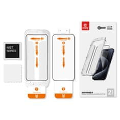 Crong Crong EasyShield 2-Pack - Kaljeno steklo za iPhone 16 / iPhone 15 (2 kosa)