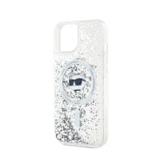 Karl Lagerfeld Karl Lagerfeld Liquid Glitter Choupette Head MagSafe - ohišje za iPhone 13 (prozorno)