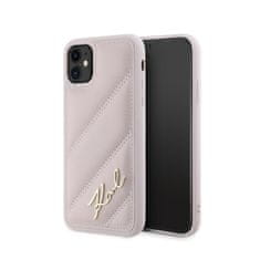 Karl Lagerfeld Karl Lagerfeld Diagonal Quilted Script - etui za iPhone 11 (roza)