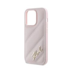 Karl Lagerfeld Karl Lagerfeld Diagonal Quilted Script - Ohišje za iPhone 14 Pro (roza)