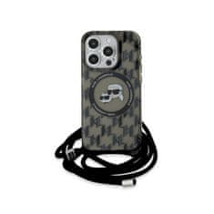 Karl Lagerfeld Karl Lagerfeld IML Crossbody Monogram Karl &amp; Choupette Head MagSafe - ohišje za iPhone 15 Pro (črno)