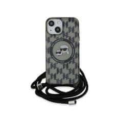 Karl Lagerfeld Karl Lagerfeld IML Crossbody Monogram Karl &amp; Choupette Head MagSafe - ohišje za iPhone 15 / 14 / 13 (črno)