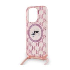 Karl Lagerfeld Karl Lagerfeld IML Crossbody Monogram Karl &amp; Choupette Head MagSafe - etui za iPhone 15 Pro (roza)