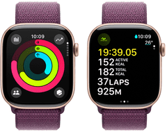 Apple Watch S10 pametna ura, 42mm, GPS, aluminij, rožnato ohišje z magenta športnim paščkom (mwwk3qh/a)