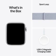 Apple Watch SE2 pametna ura, 40mm, alu, srebrno ohišje z modrim paščkom (mxee3qh/a)