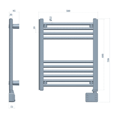 Adler Grelec električni radiator kopalniški AD 7823, LED, 400W