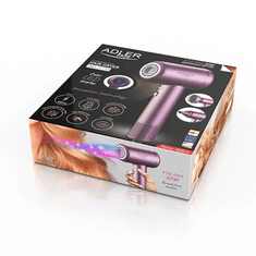 Adler Sušilnik las AD 2270 pink SUPERSPEED, ION brezkrtačni motor 11000obr./min, LED, 1600W