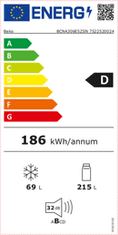 Beko vgradni hladilnik BCNA306E5ZSN, 193cm