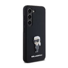 Karl Lagerfeld Karl Lagerfeld Silikonski kovinski zatič Ikonik - Ohišje za Samsung Galaxy S24 (črno)