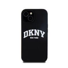 DKNY DKNY Liquid Silicone White Printed Logo MagSafe - ohišje za iPhone 15 / 14 / 13 (črno)