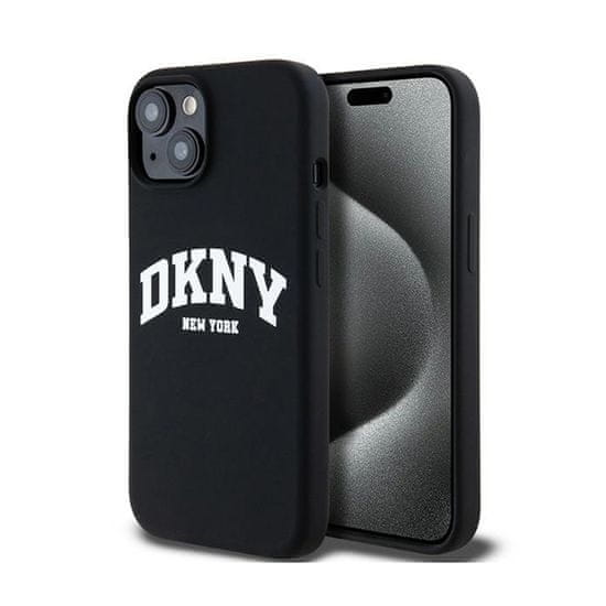 DKNY DKNY Liquid Silicone White Printed Logo MagSafe - ohišje za iPhone 15 Plus / 14 Plus (črno)