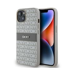 DKNY DKNY Usnjeno enoplastno ohišje s črto in kovinskim logotipom - ohišje za iPhone 14 / 15 / 13 (bež)