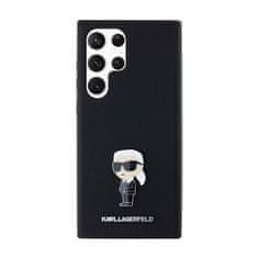 Karl Lagerfeld Karl Lagerfeld Silikonski kovinski zatič Ikonik - Ohišje za Samsung Galaxy S24 Ultra (črno)