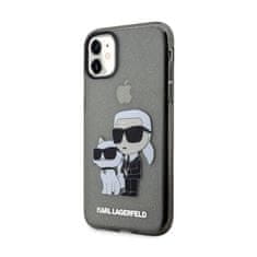 Karl Lagerfeld Karl Lagerfeld IML Glitter Karl &amp; Choupette - Ohišje za iPhone 11 (črno)