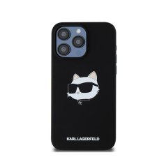 Karl Lagerfeld Karl Lagerfeld Silikonski ovitek Choupette Head MagSafe - ohišje za iPhone 15 Pro (črno)