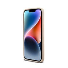 DKNY DKNY Usnjeno enoplastno ohišje s črto in kovinskim logotipom - ohišje za iPhone 14 Pro (roza)