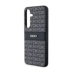 DKNY DKNY Usnjeno enobarvno ohišje s črto in kovinskim logotipom - Ohišje za Samsung Galaxy S24 (črno)