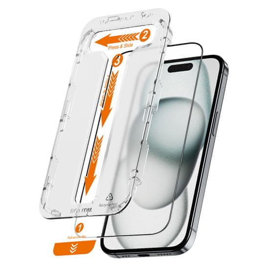 Crong Crong EasyShield 2-Pack - Kaljeno steklo za iPhone 16 / iPhone 15 (2 kosa)