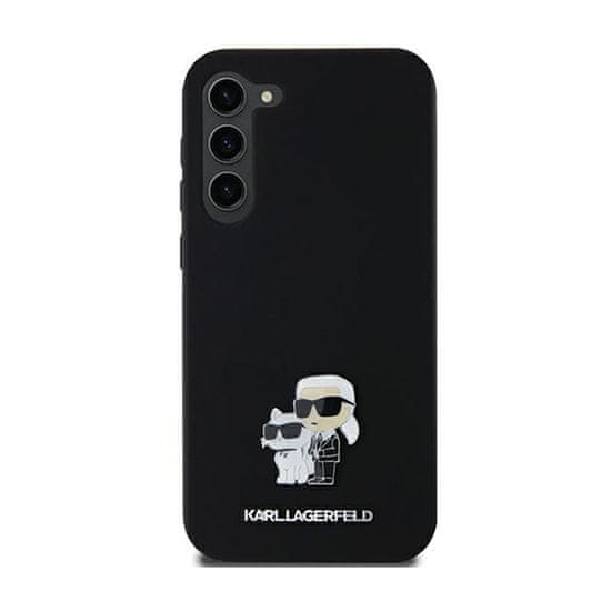 Karl Lagerfeld Karl Lagerfeld Silikonski kovinski zatič Karl &amp; Choupette - Ohišje za Samsung Galaxy A55 5G (črno)