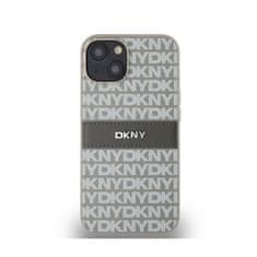 DKNY DKNY Usnjeno enoplastno ohišje s črto in kovinskim logotipom - ohišje za iPhone 14 / 15 / 13 (bež)