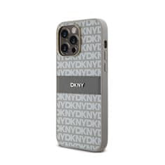 DKNY DKNY Usnjeno enoplastno ohišje s črto in kovinskim logotipom - ohišje za iPhone 14 Pro Max (bež)