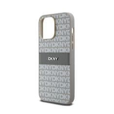 DKNY DKNY Usnjeno enoplastno ohišje s črto in kovinskim logotipom - ohišje za iPhone 14 Pro Max (bež)