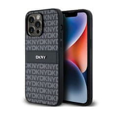 DKNY DKNY Usnjeno enoplastno ohišje s črto in kovinskim logotipom - ohišje za iPhone 14 Pro (črno)