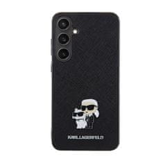 Karl Lagerfeld Karl Lagerfeld Saffiano Karl &amp; Choupette Metal Pin - Ohišje za Samsung Galaxy S24 (črno)